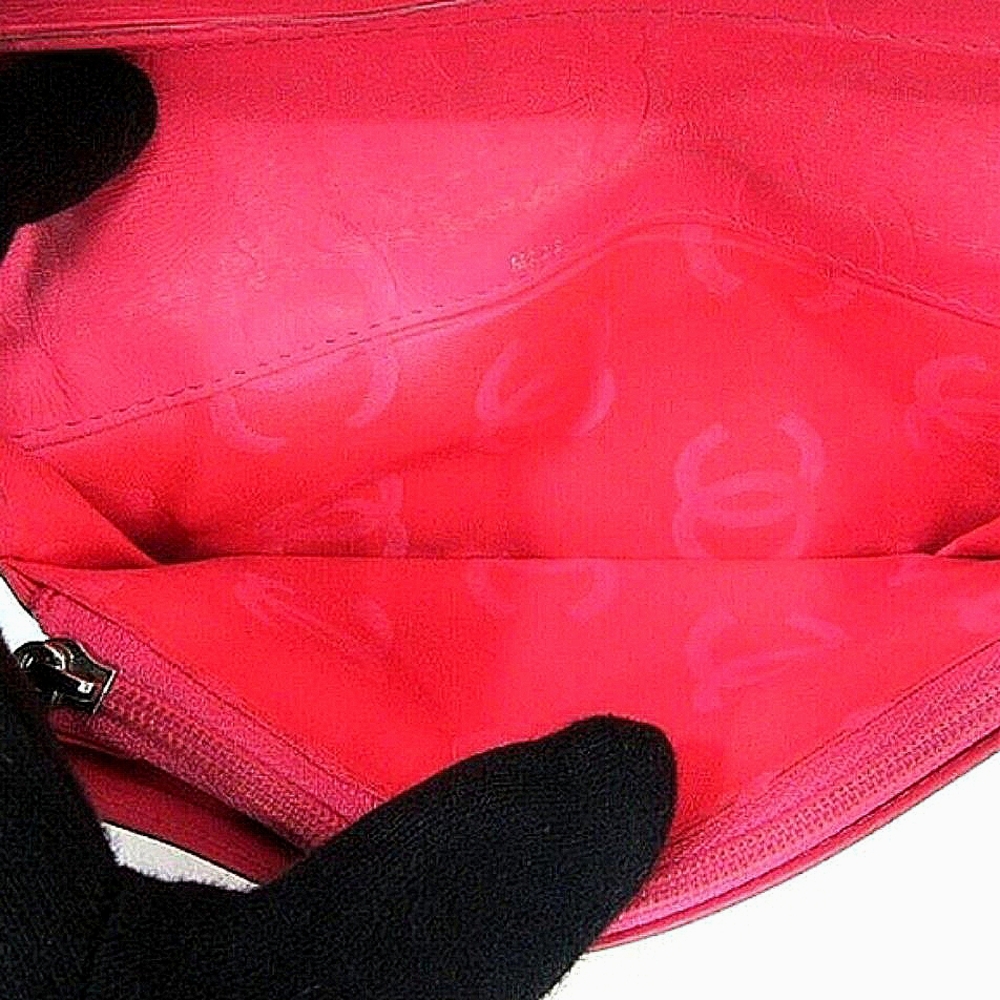 🌺 CHANEL CC Cambon Quilted Logo Bifold Wallet in Black & Hot Pink Pre-owned - Picture 10 of 15